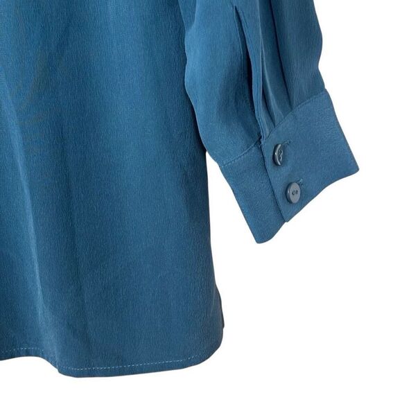 Eileen fisher silk crepe de chine stand collar blouse shirt size XXS - Picture 10 of 12